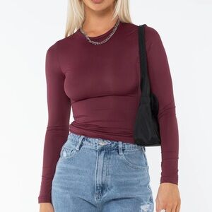 Princess Polly Red Long Sleeve Fitted Bodysuit